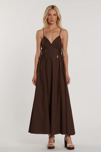 Abito in cotone marrone Messy
