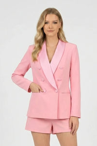 Blazer doppiopetto donna rosa Satin Musa