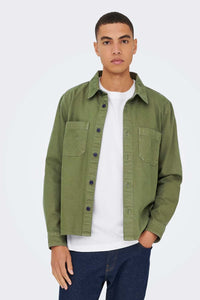 Camicia verde in cotone di Only&Sons
