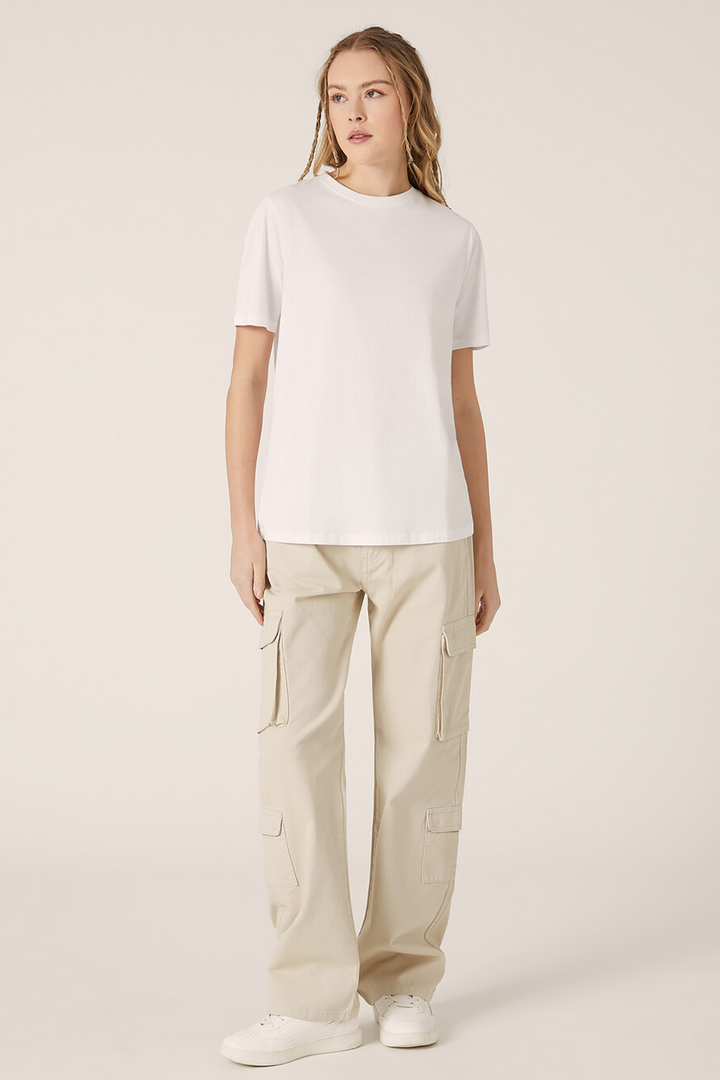 T-shirt manica corta bianca da donna