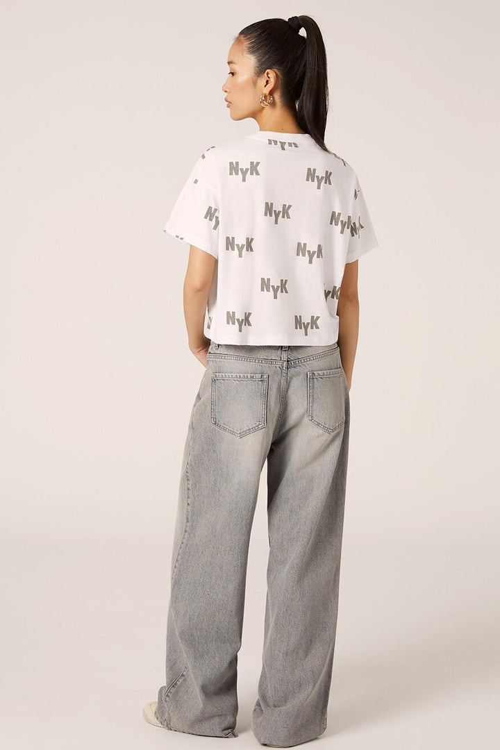 T-shirt crop bianca Nba "Nicks"