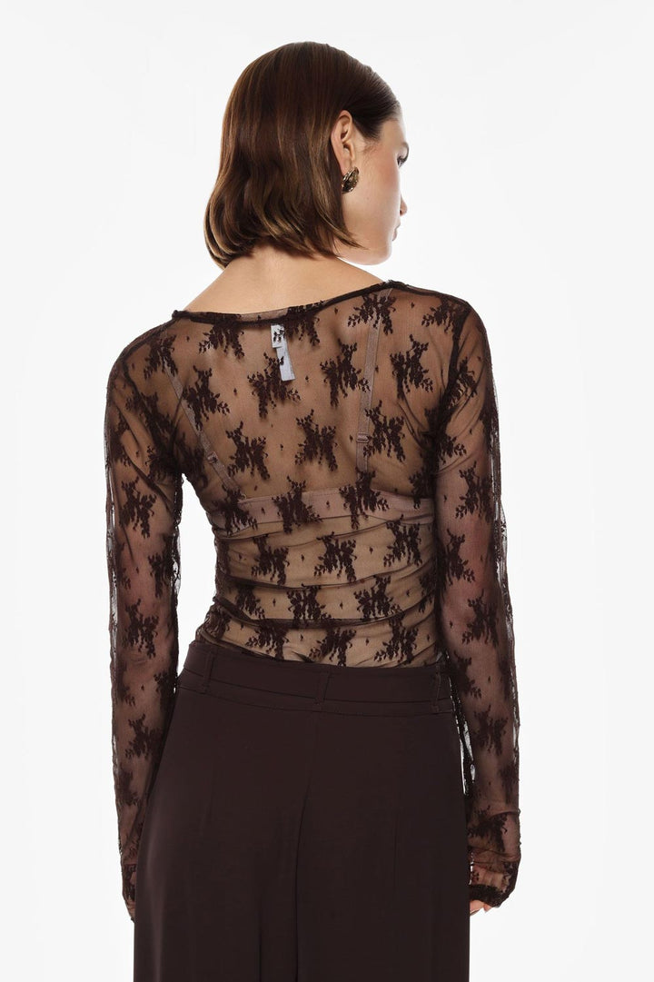 Maglia trasparente marrone Imperial donna
