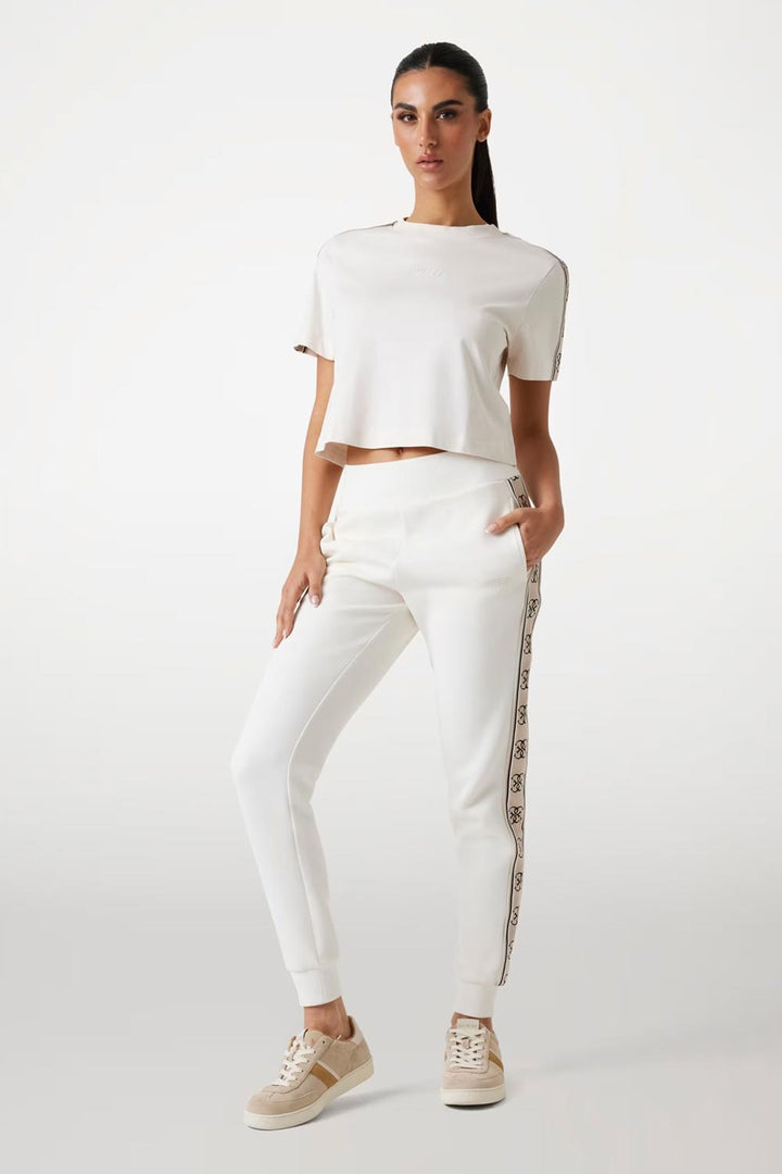 T-shirt panna in cotone Guess Active