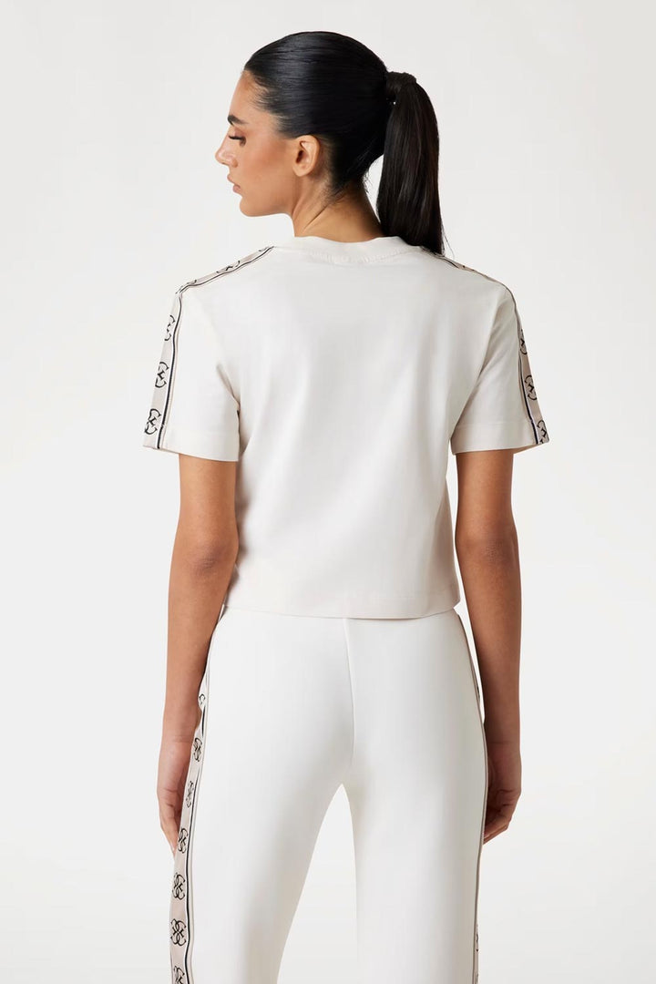 T-shirt panna in cotone Guess Active