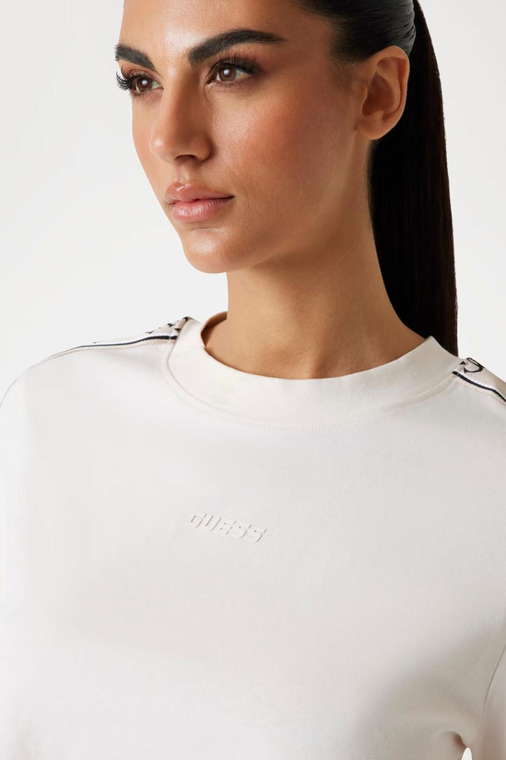 T-shirt panna in cotone Guess Active