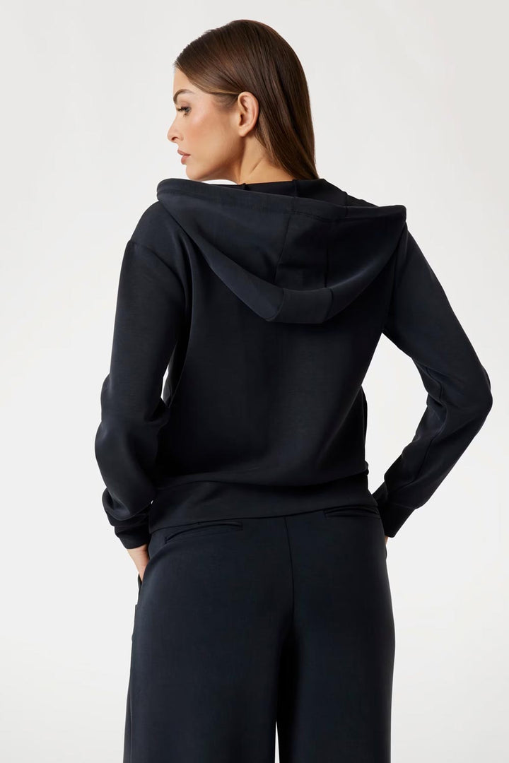 Felpa scuba nera con cappuccio e zip Guess Active