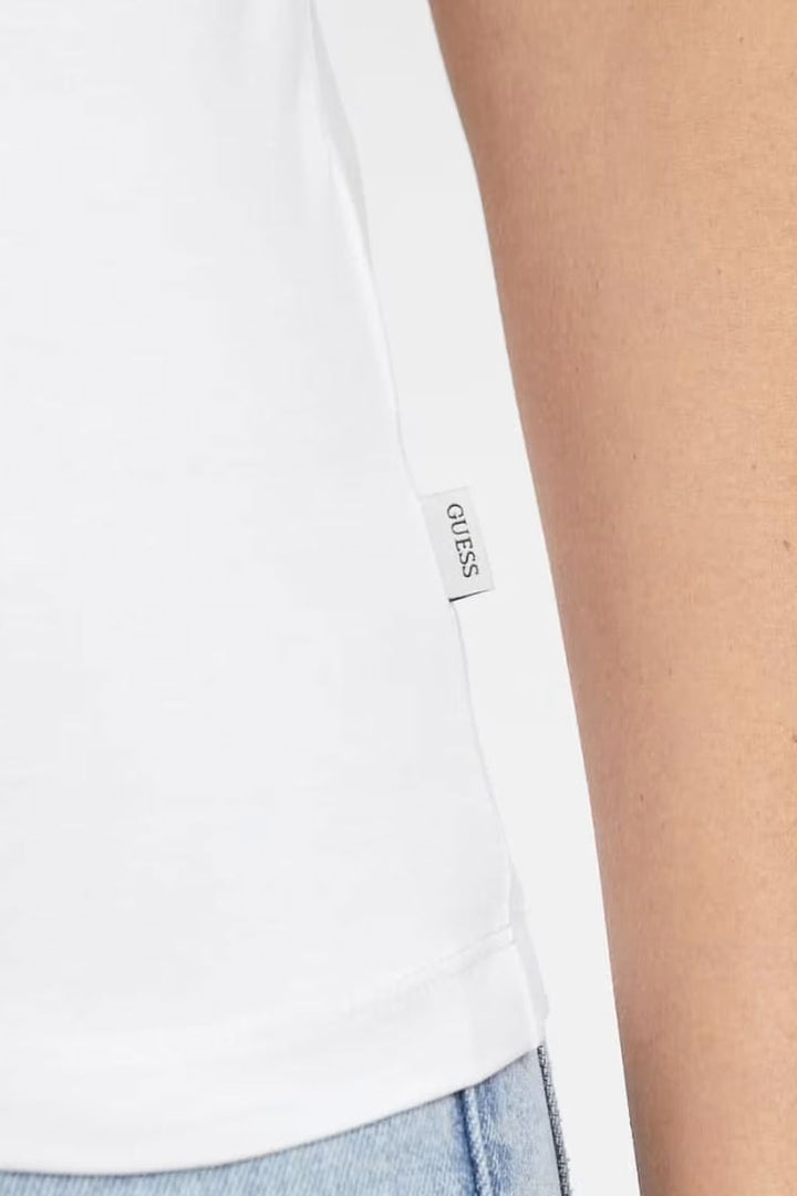 T-shirt bianca con logo Guess Jeans