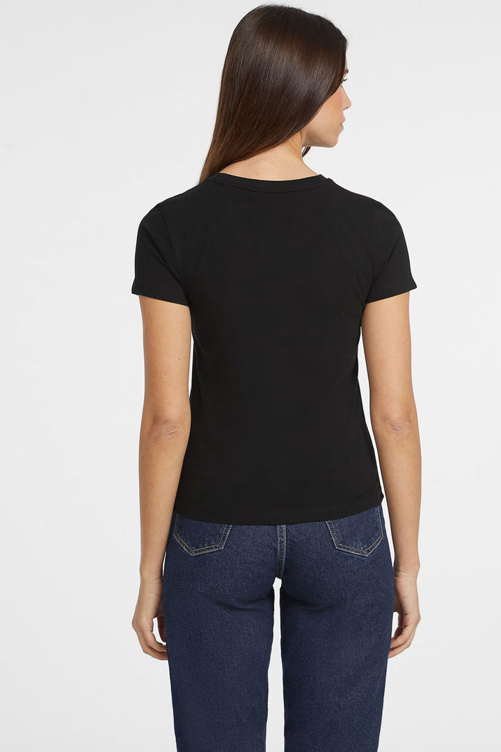 T-shirt nera con logo Guess Jeans