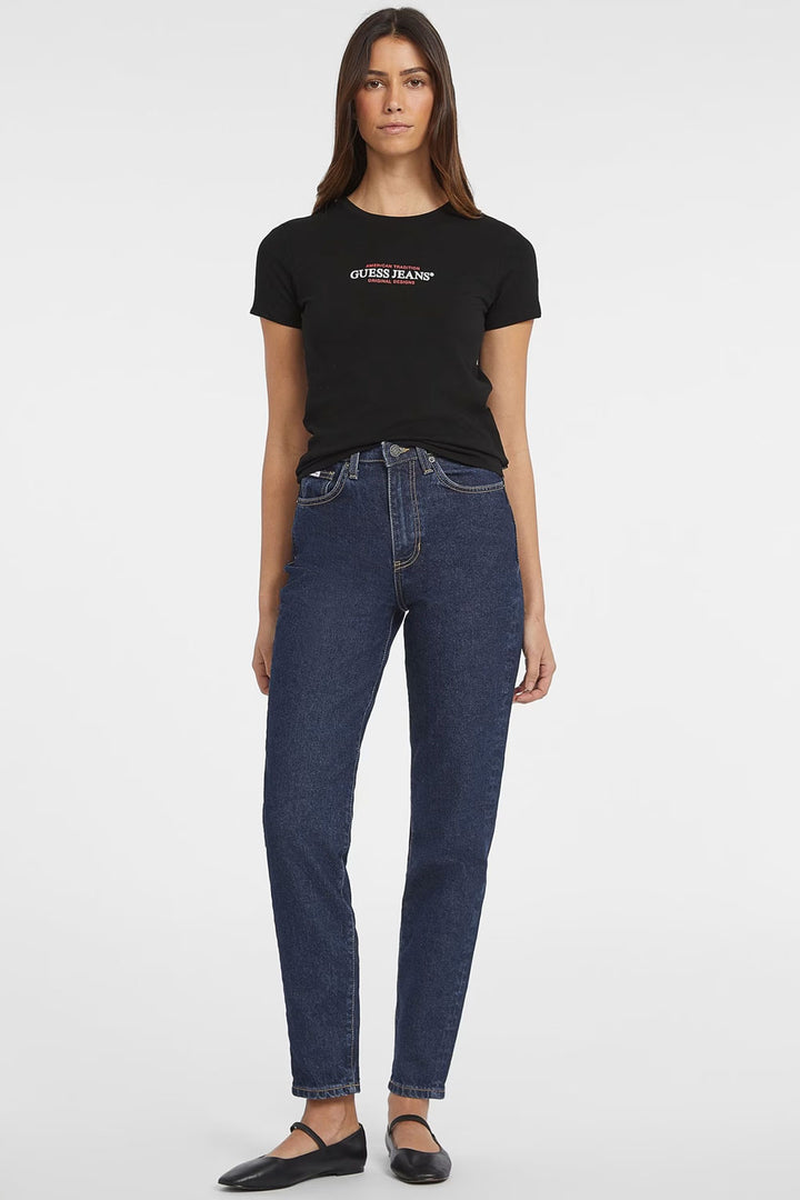 T-shirt nera con logo Guess Jeans