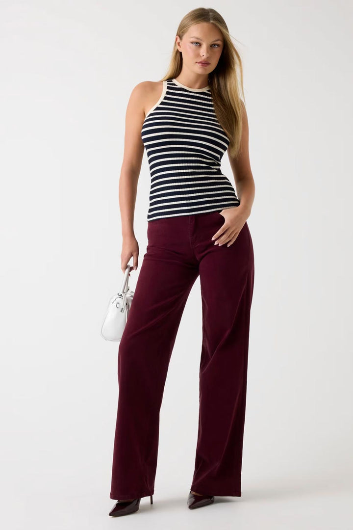 Pantalone wide bordeaux in velluto Guess