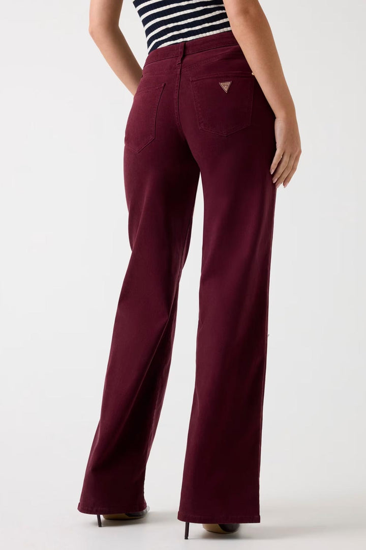 Pantalone wide bordeaux in velluto Guess