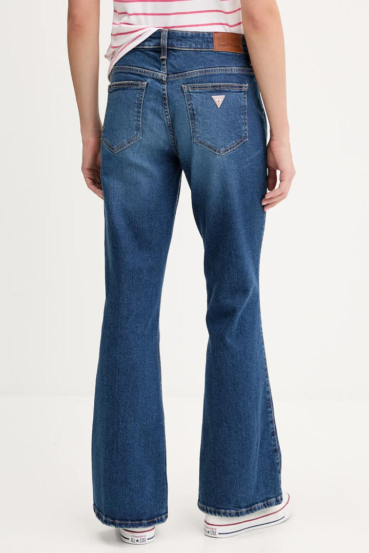 Jeans bootcut blu con scoloriture Guess