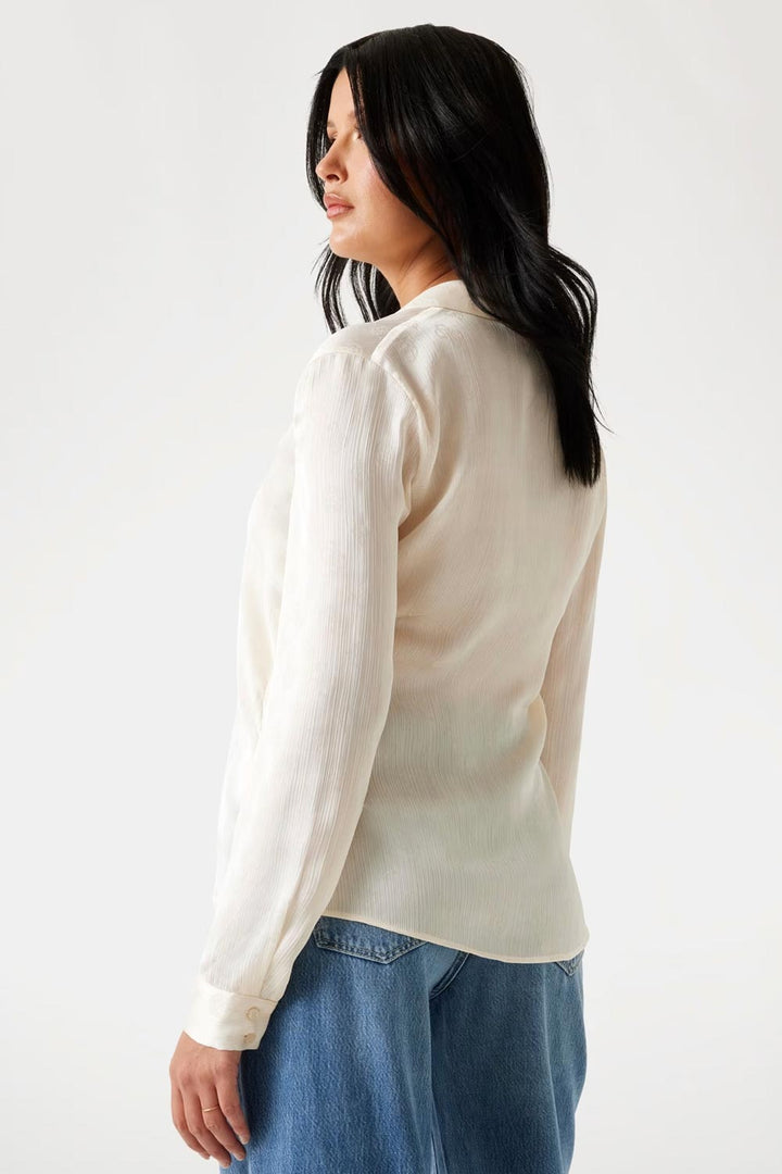 Camicia avorio tessuto jacquard Guess