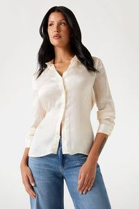 Camicia avorio tessuto jacquard Guess