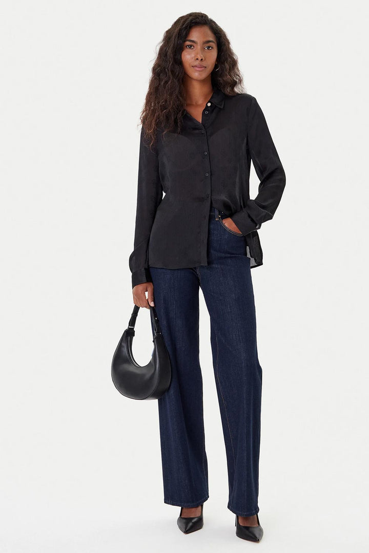 Camicia nera tessuto jacquard Guess