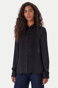 Camicia nera tessuto jacquard Guess