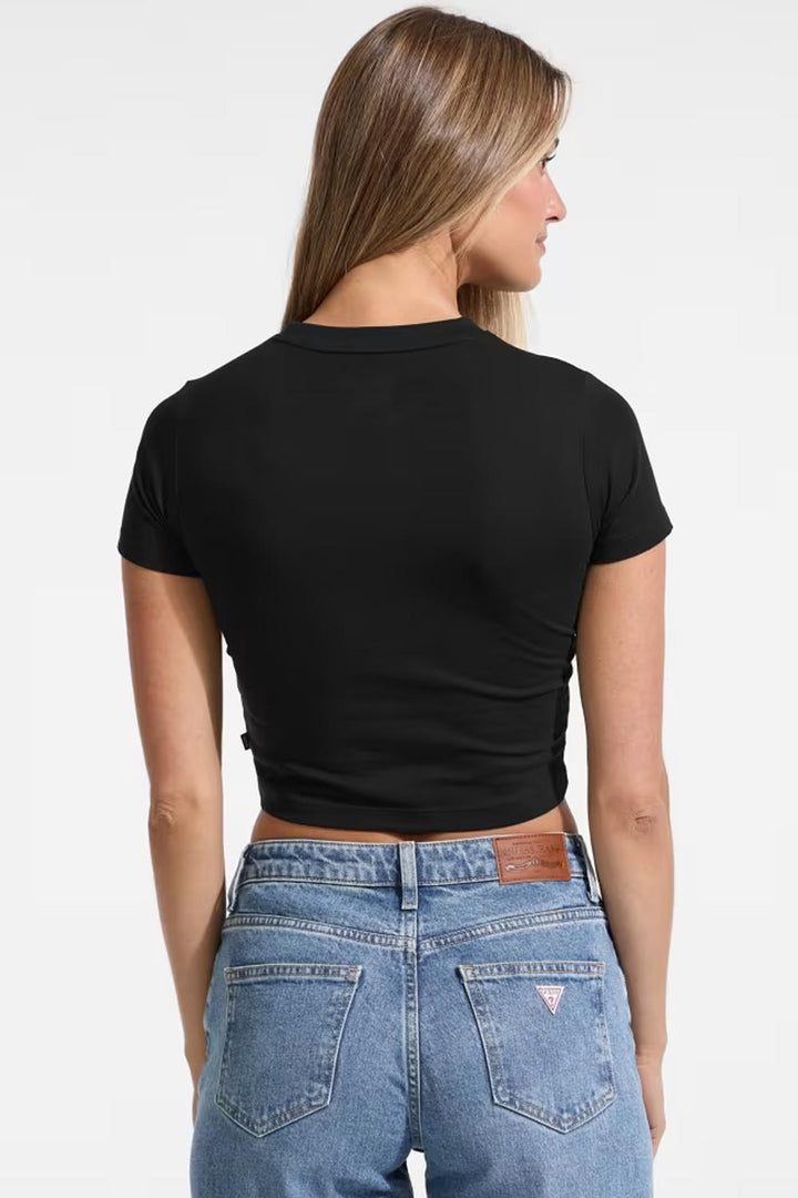 T-shirt cropped fit nera Guess Jeans