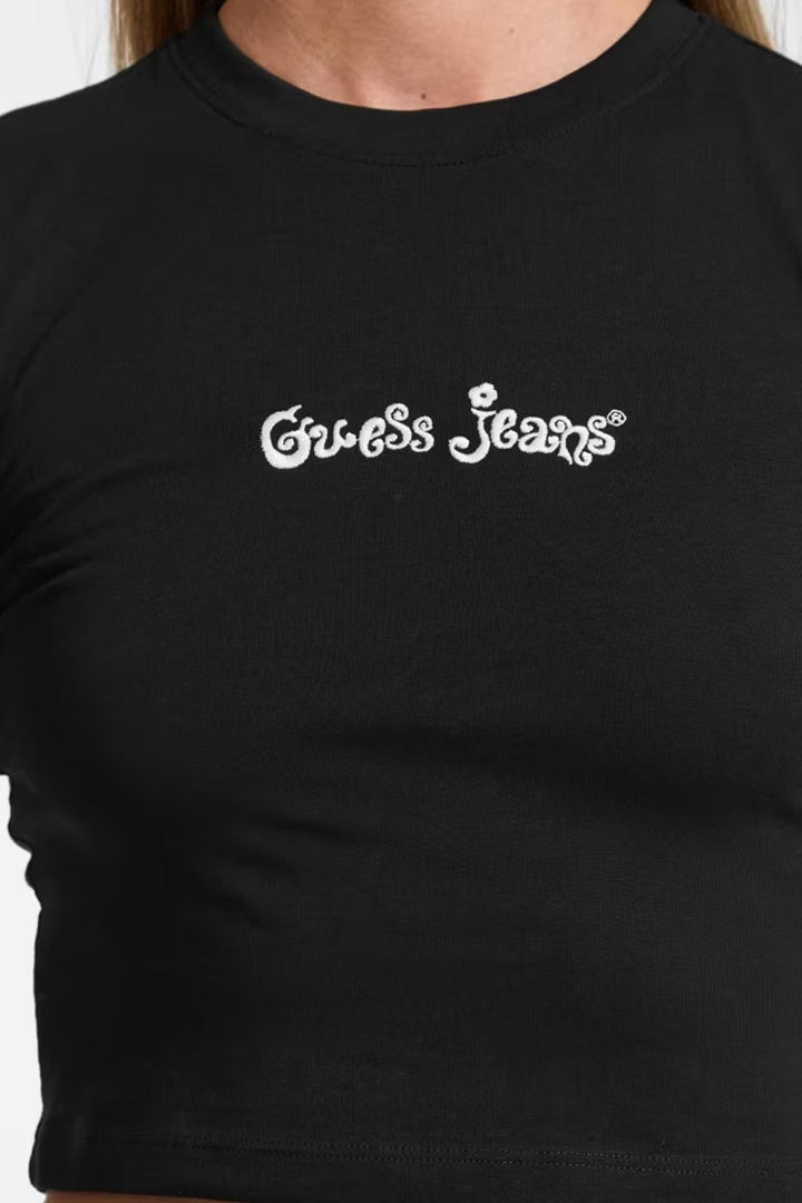 T-shirt cropped fit nera Guess Jeans