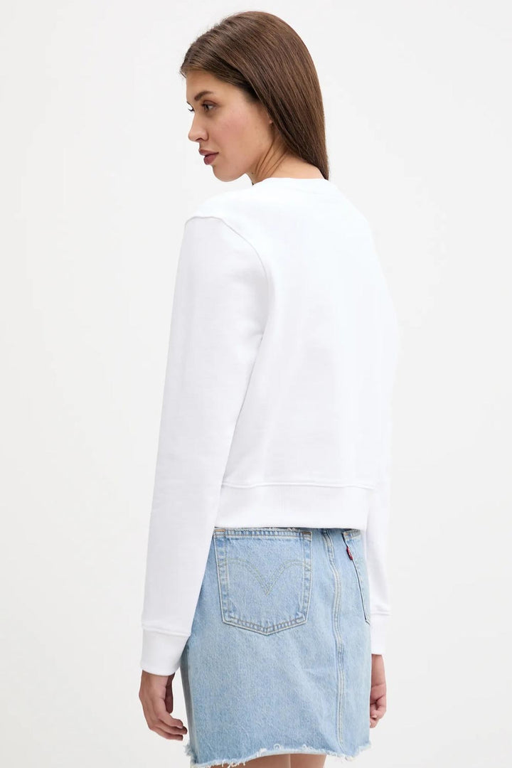 Felpa bianca relaxed fit Guess Jeans