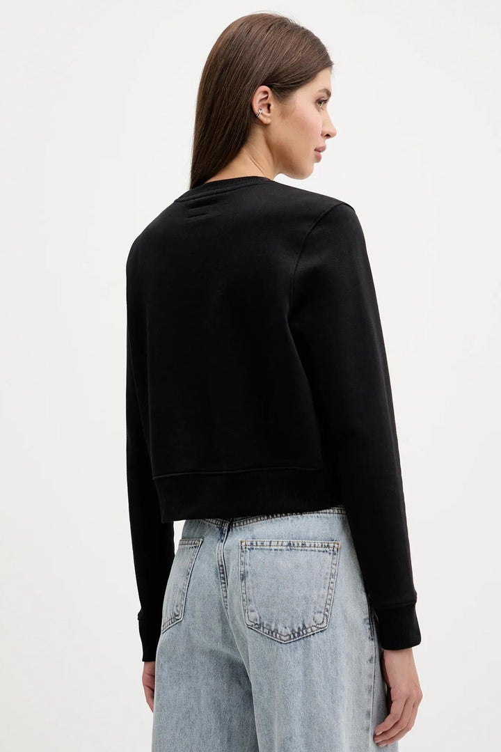 Felpa nera relaxed fit Guess Jeans