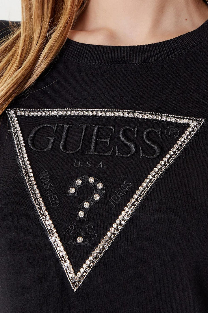 Pullover nero girocollo Guess