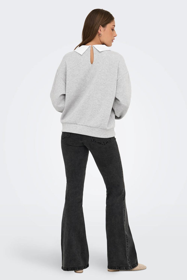 Felpa grigia con colletto Only