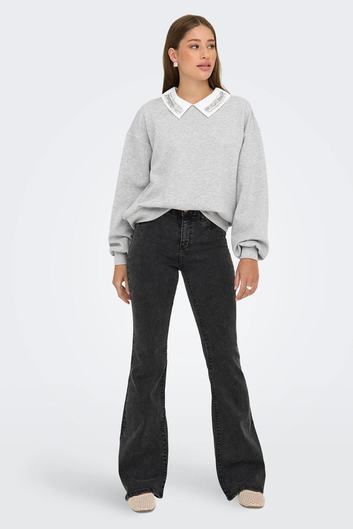 Felpa grigia con colletto Only