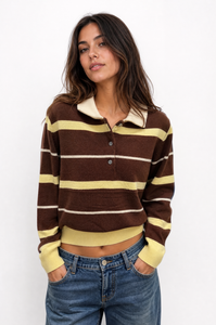 Pullover polo da donna a righe